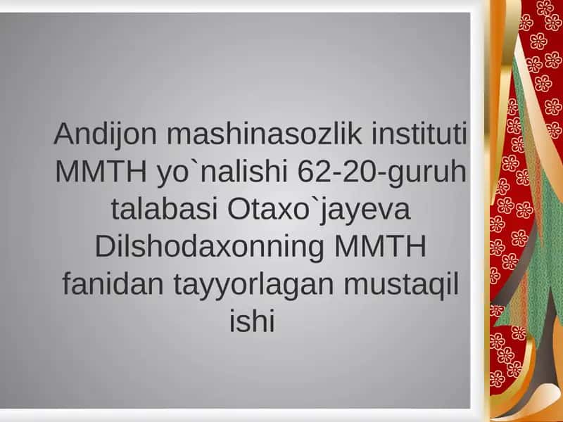 Mehnatni muhofaza qilishda ergonomikaning axamiyati 1