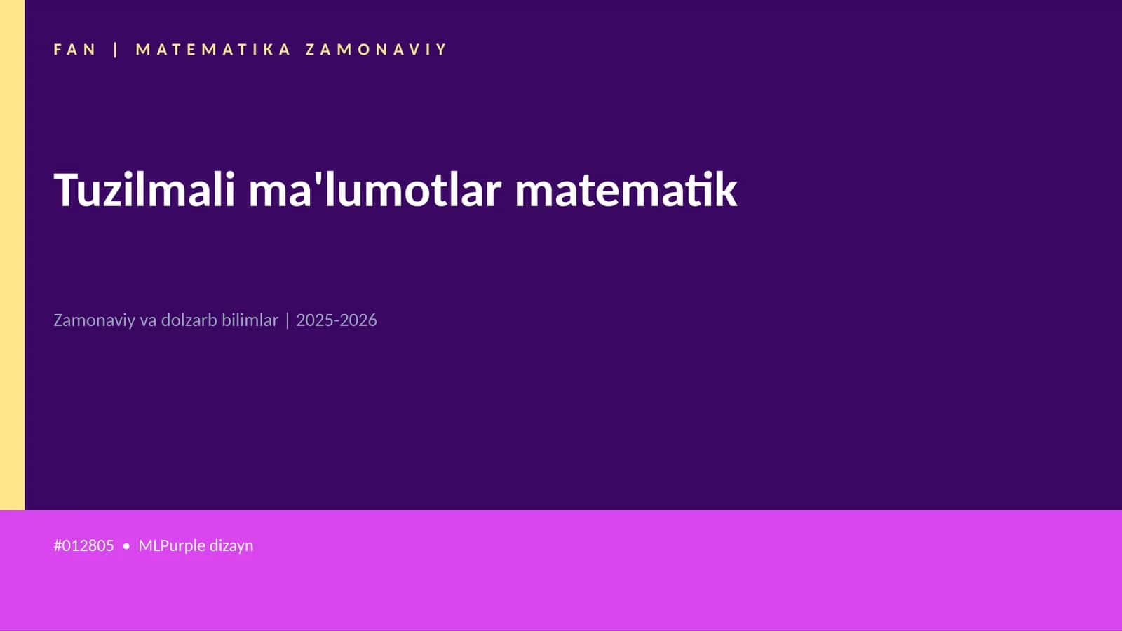 FAN | MATEMATIKA ZAMONAVIY 1