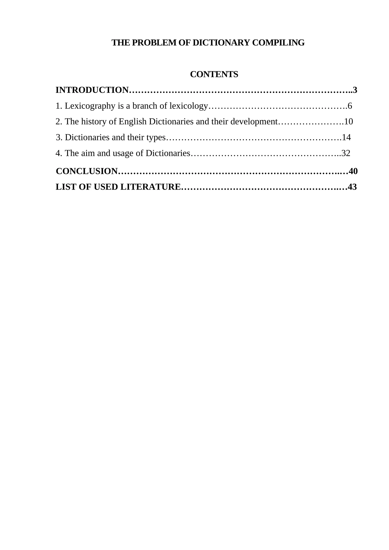 THE PROBLEM OF DICTIONARY COMPILING 1