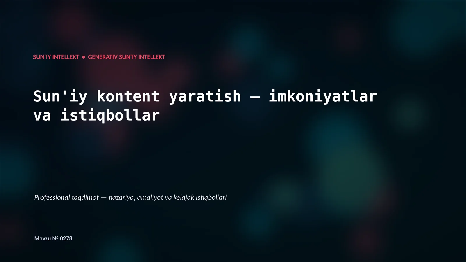 Generativ AI 1