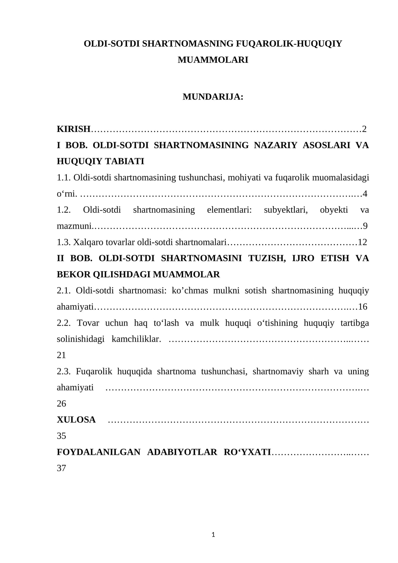 OLDI-SOTDI SHARTNOMASNING FUQAROLIK-HUQUQIY MUAMMOLARI 1
