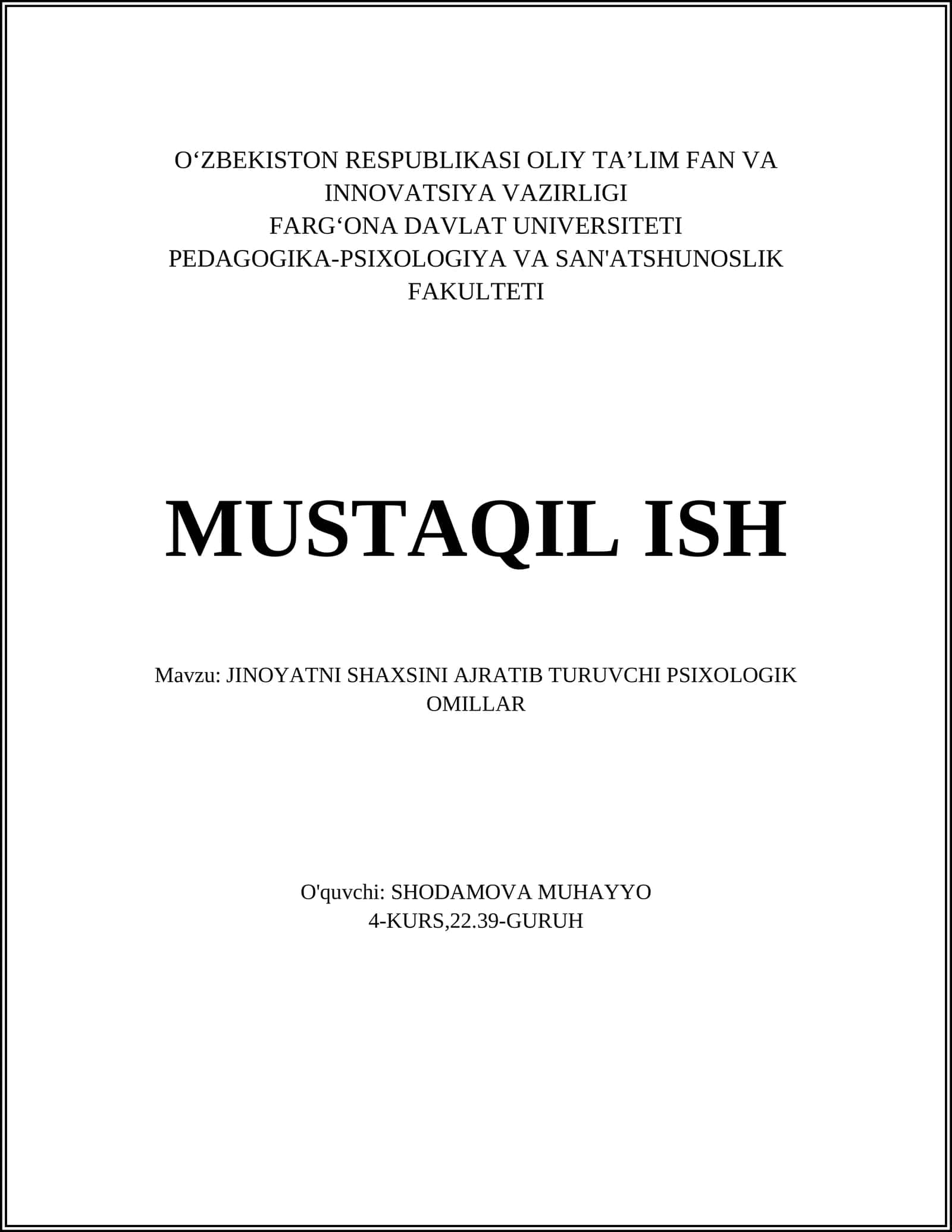 JINOYATNI SHAXSINI AJRATIB TURUVCHI PSIXOLOGIK OMILLAR 1