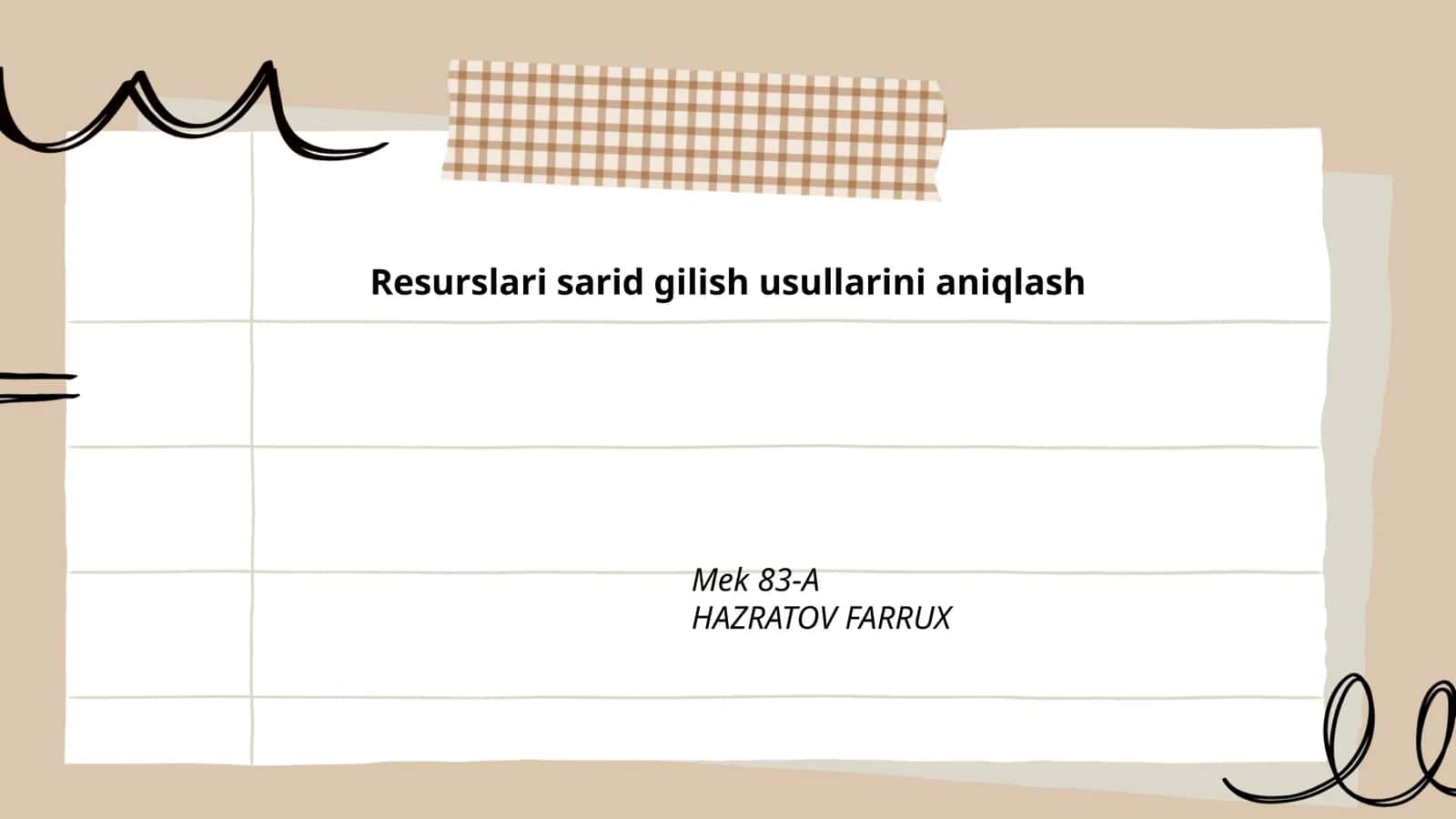 Resurslarni boshqarish usullari 1