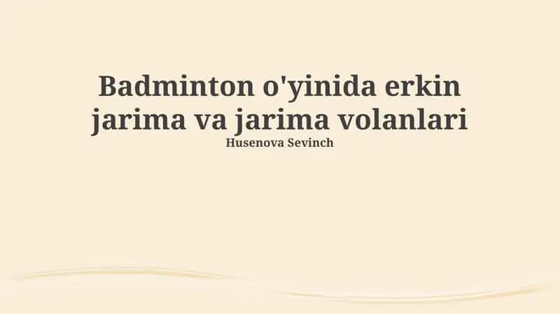 Badminton o'yinida erkin jarima va jarima volanlari 1