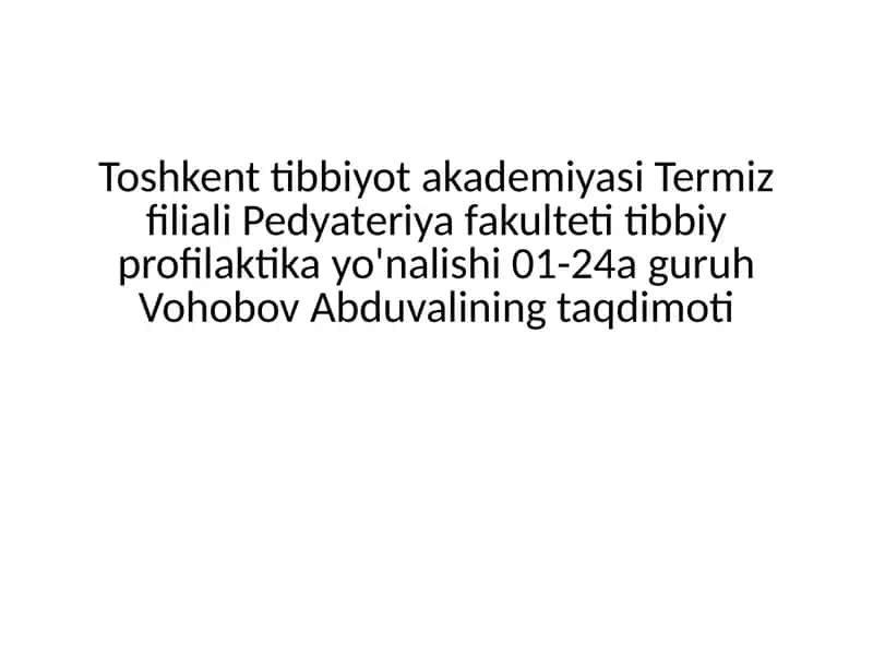 Atrof-muhitni muhofaza qilish tibbiy profilaktikasi 1
