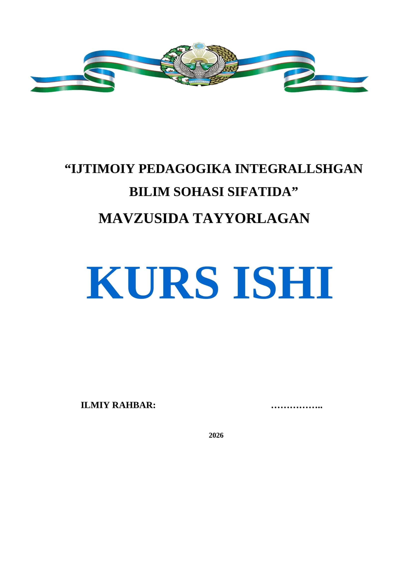 IJTIMOIY PEDAGOGIKA INTEGRALLSHGAN BILIM SOHASI SIFATIDA 1