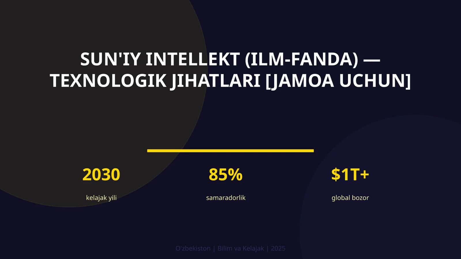 SUN'IY INTELLEKT (ILM-FANDA) — TEXNOLOGIK JIHATLARI [JAMOA UCHUN] 1