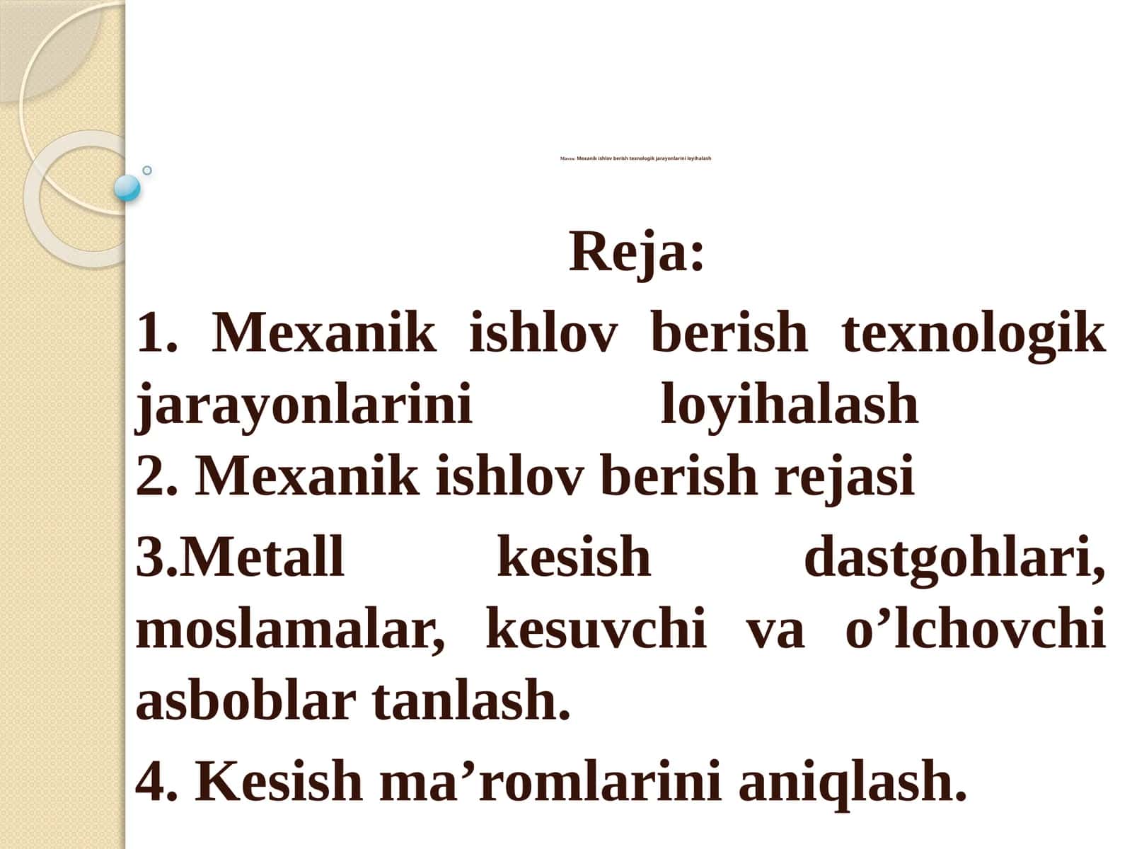 Mexanik ishlovberishtexnologik jara+yonlari iloyihalashi 1