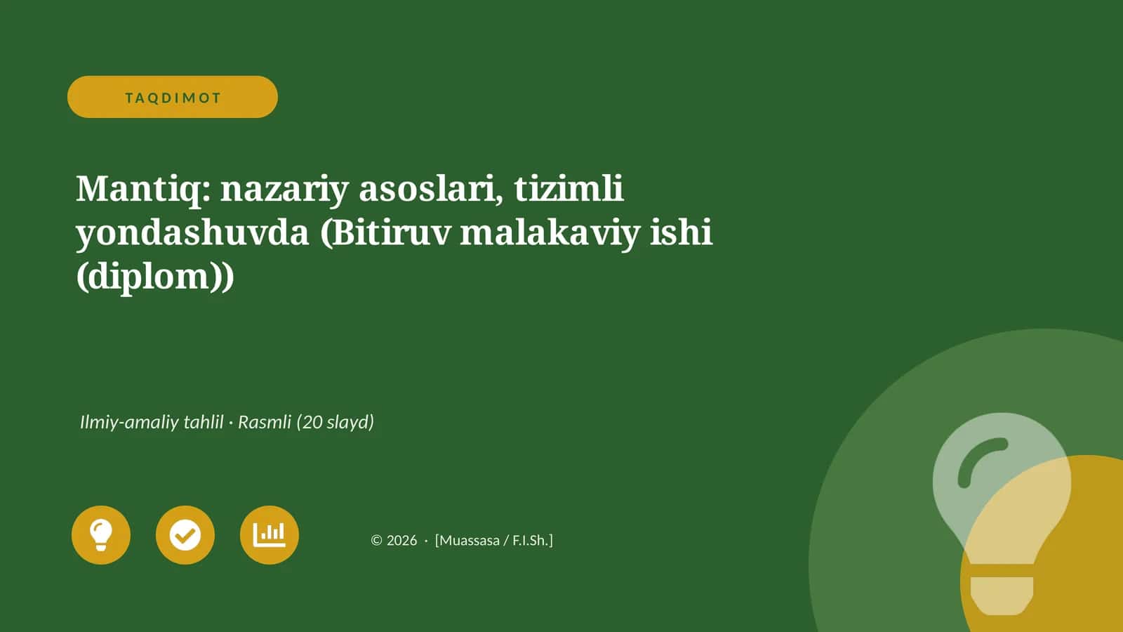 Mantiq: Nazariy Asoslari, Tizimli Yondashuvda 1