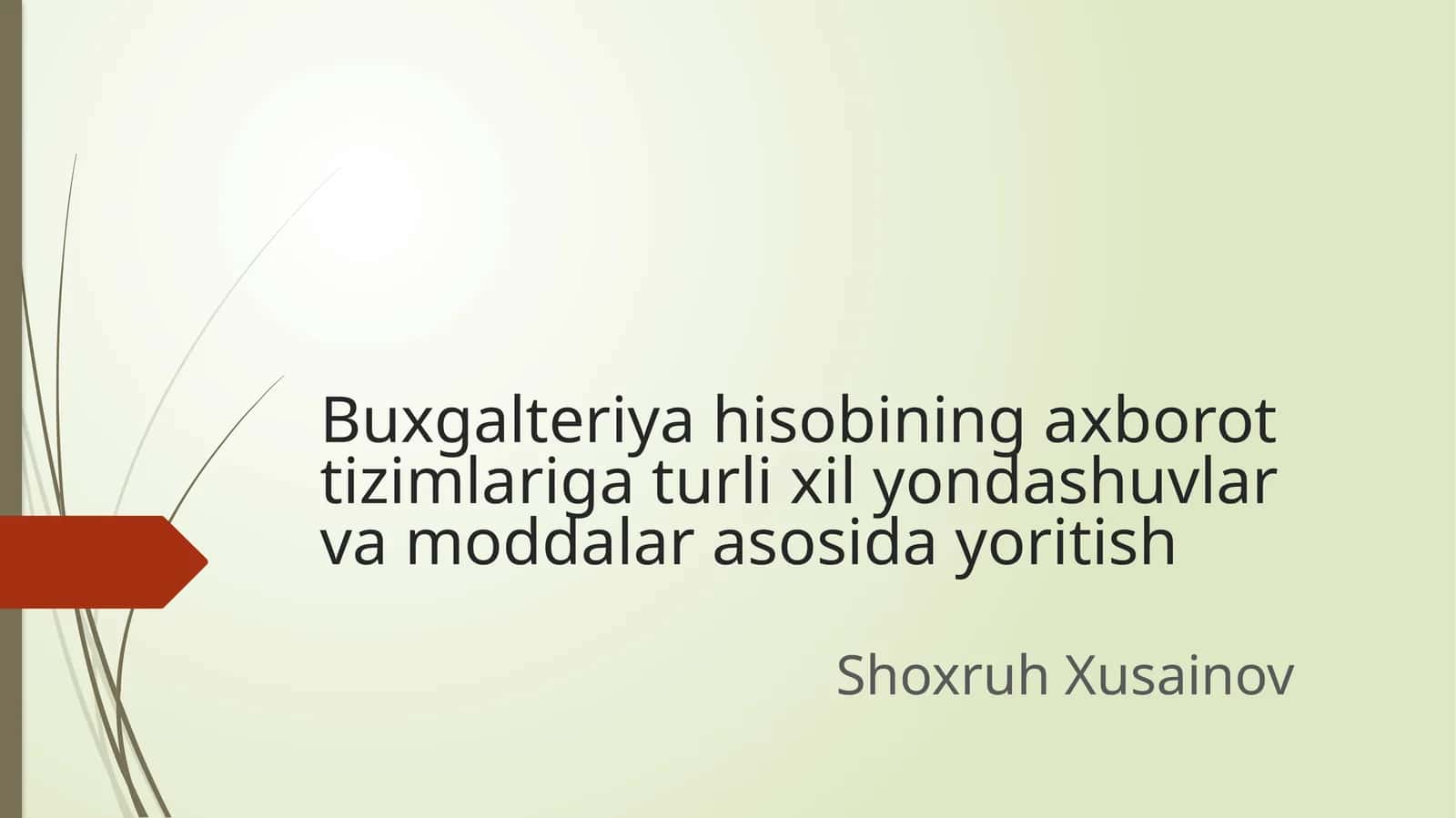 Buxgalteriya hisobining axborot tizimlari gaturli xil yondoshu va moddalar asosida yoritish 1
