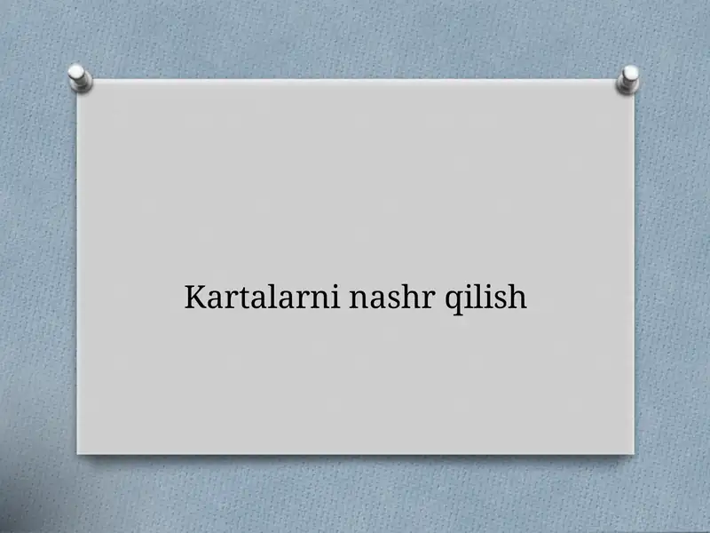 Kartalarni tuzishda asosiy qilinadigan ishlar 1