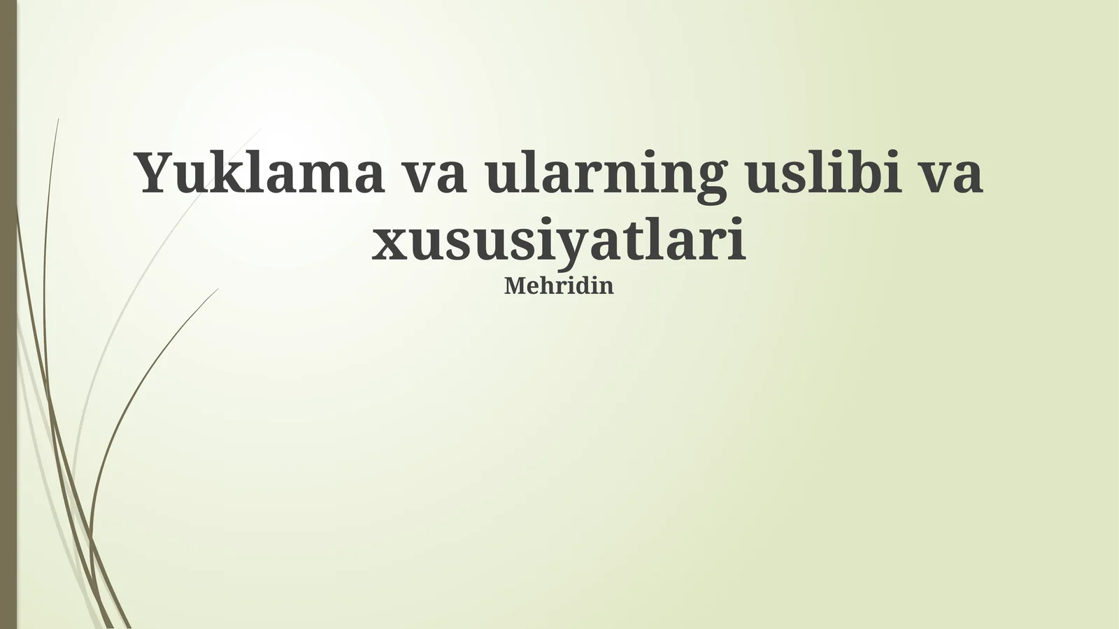 Yuklash turlari 1