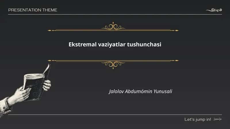Ekstremal vaziyatlar tushunchasi 1