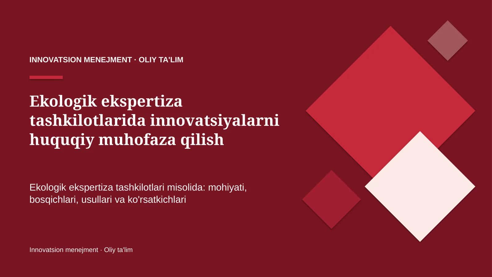 ekologik ekspertiza tashkilotlarida innovatsiyalarni huquqiy muhofaza qilish 2055 1