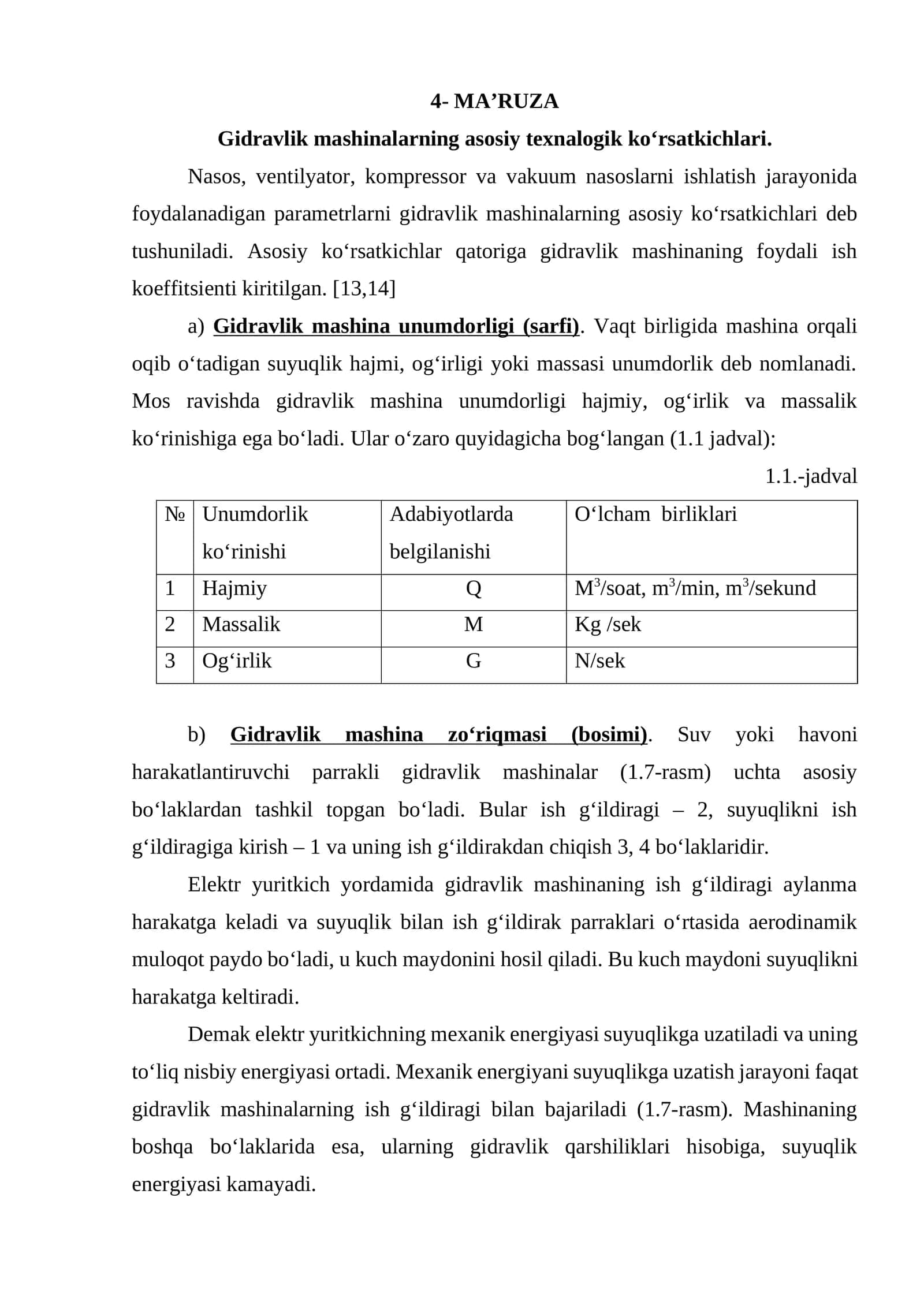 MA’RUZA 1