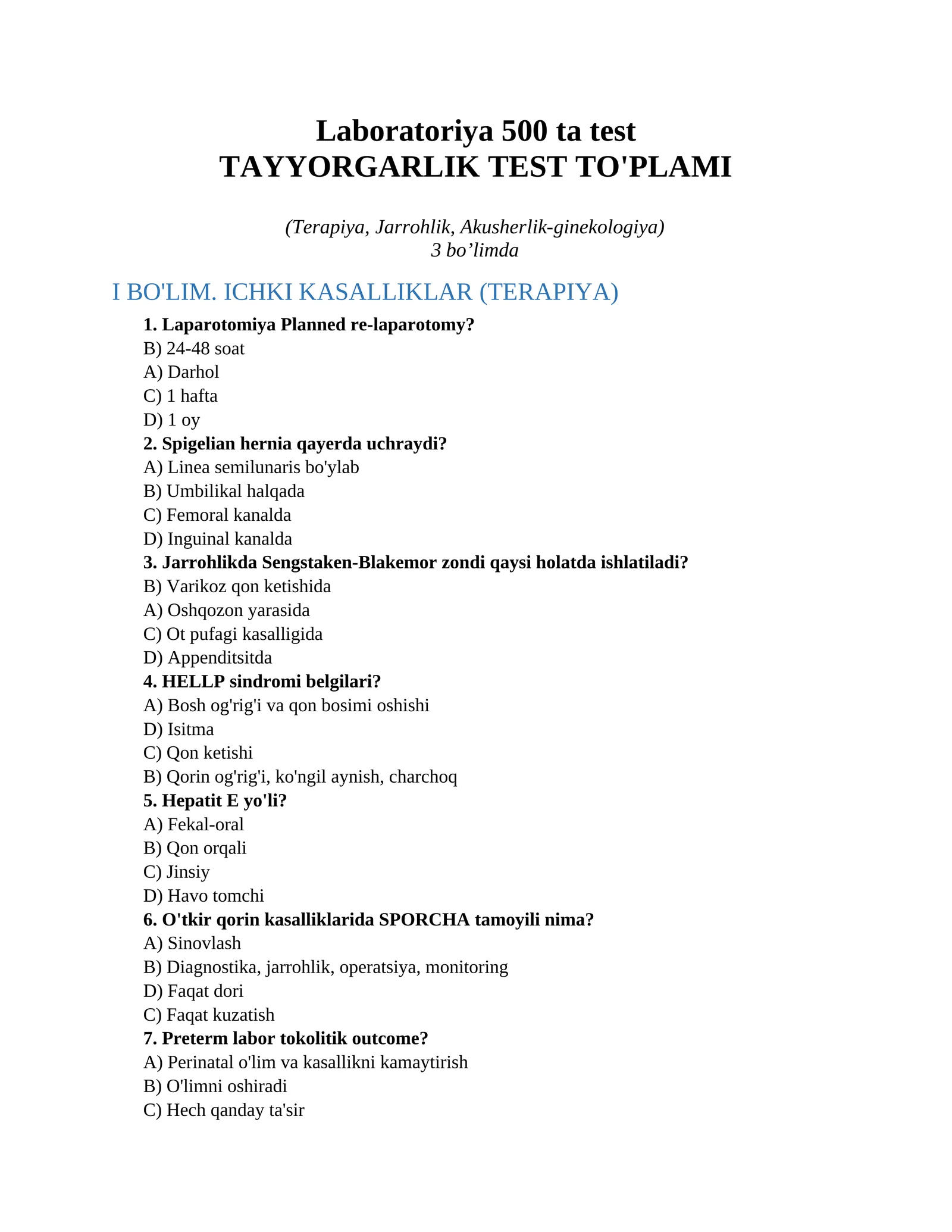 Laboratoriya 500 ta test 1