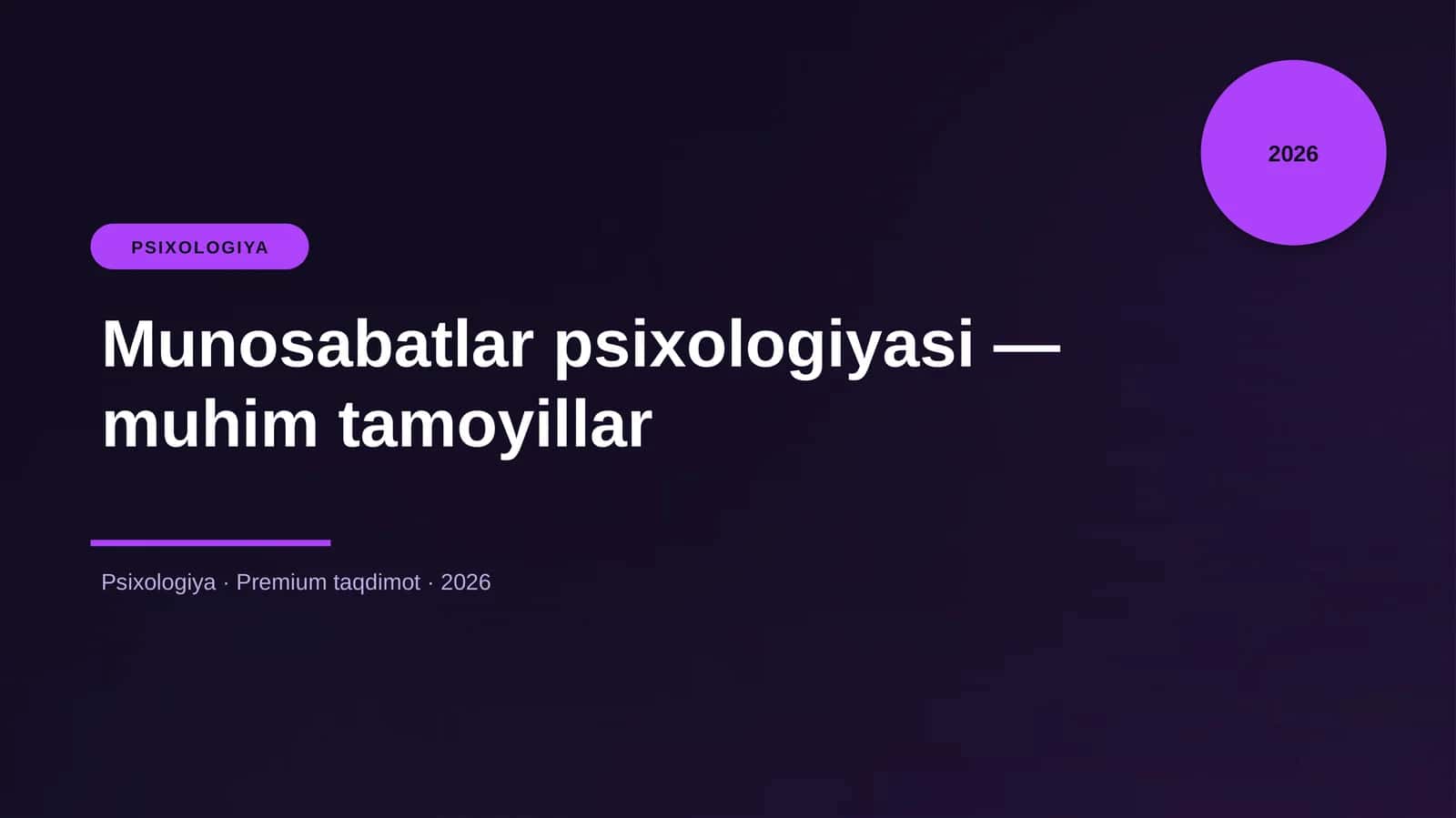 Munosabatlar psixologiyasi — muhim tamoyillar 1