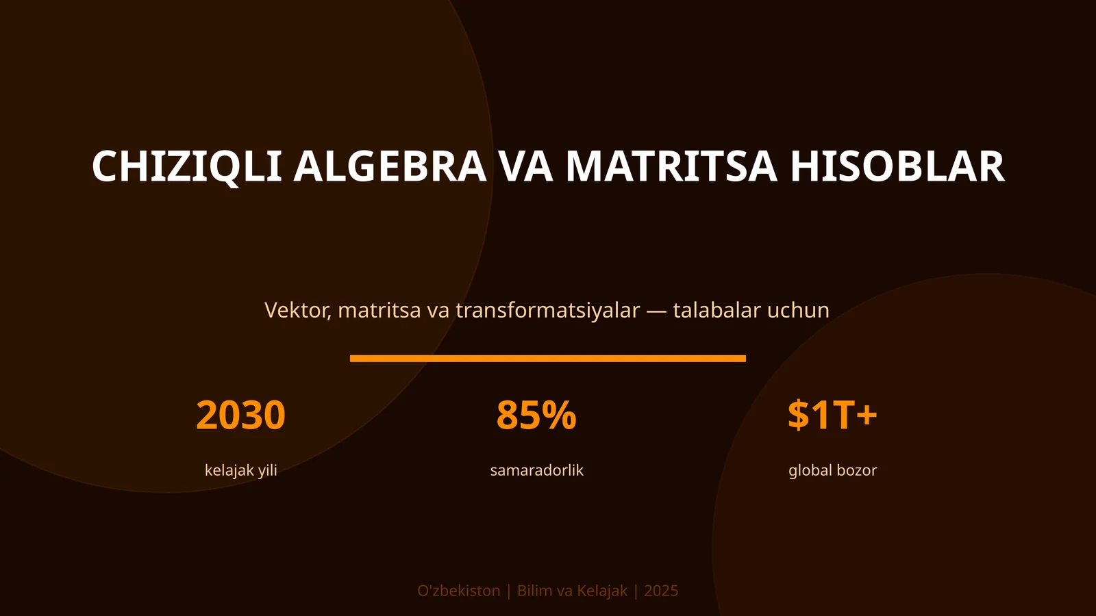 Chiziqli algebra va matritsa hisoblar 1