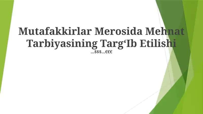 Mehnat Tarbiyasi 1