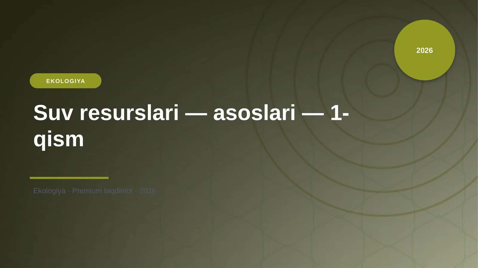 Suv resurslari — asoslari — 1-qism 1