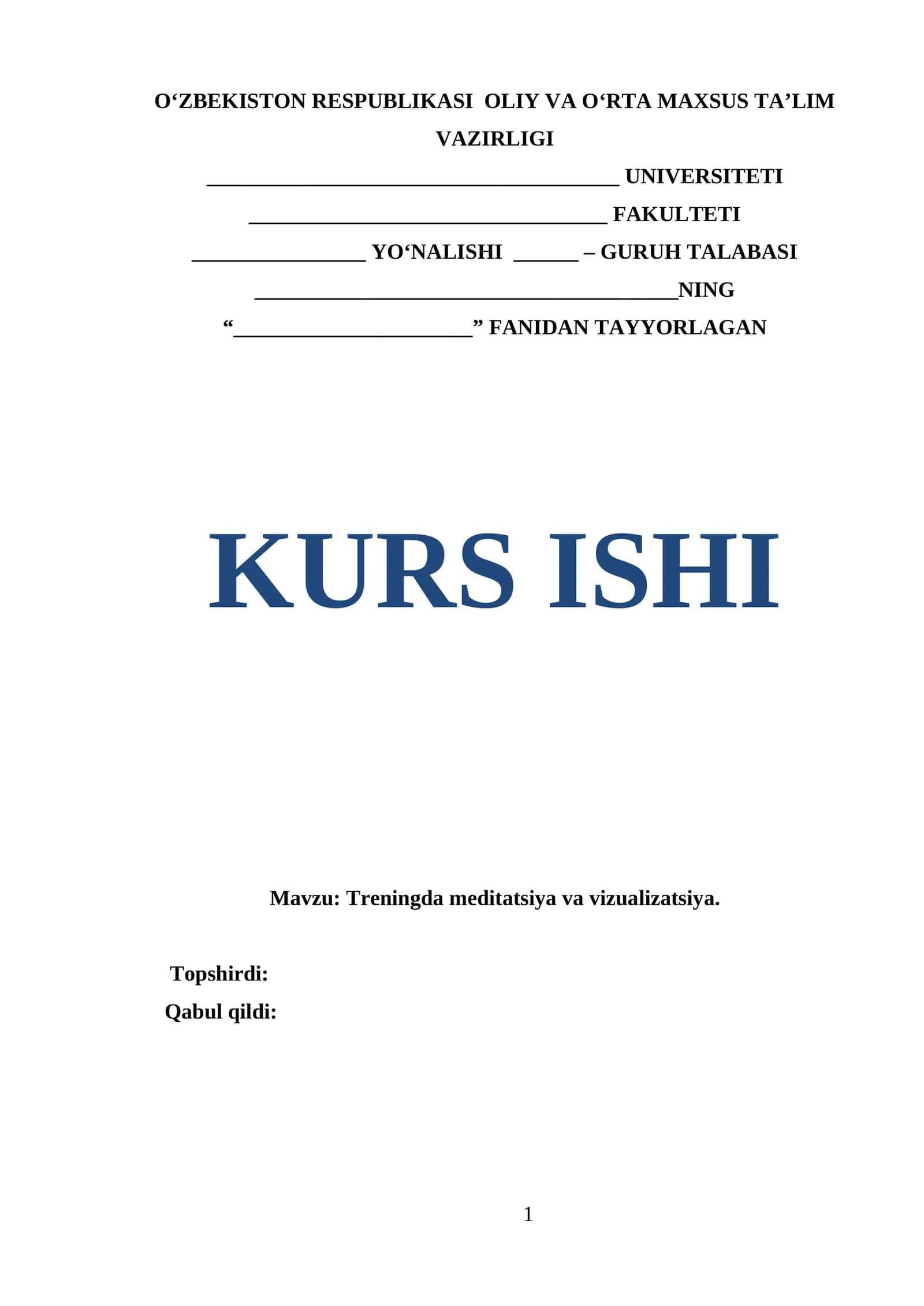 Treningda meditatsiya va vizualizatsiya 1