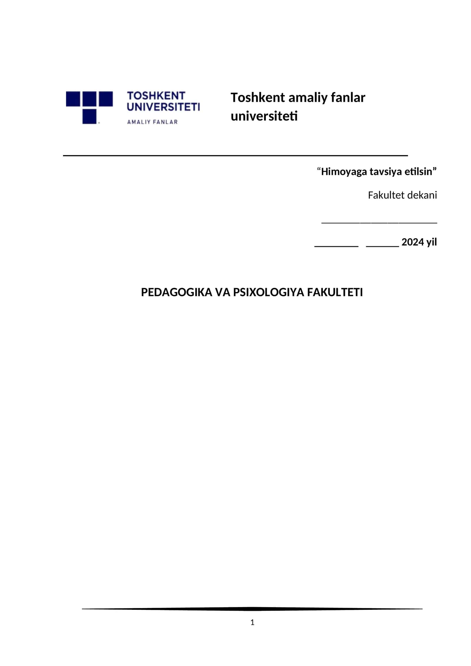 PEDAGOGIKA VA PSIXOLOGIYA FAKULTETI 1