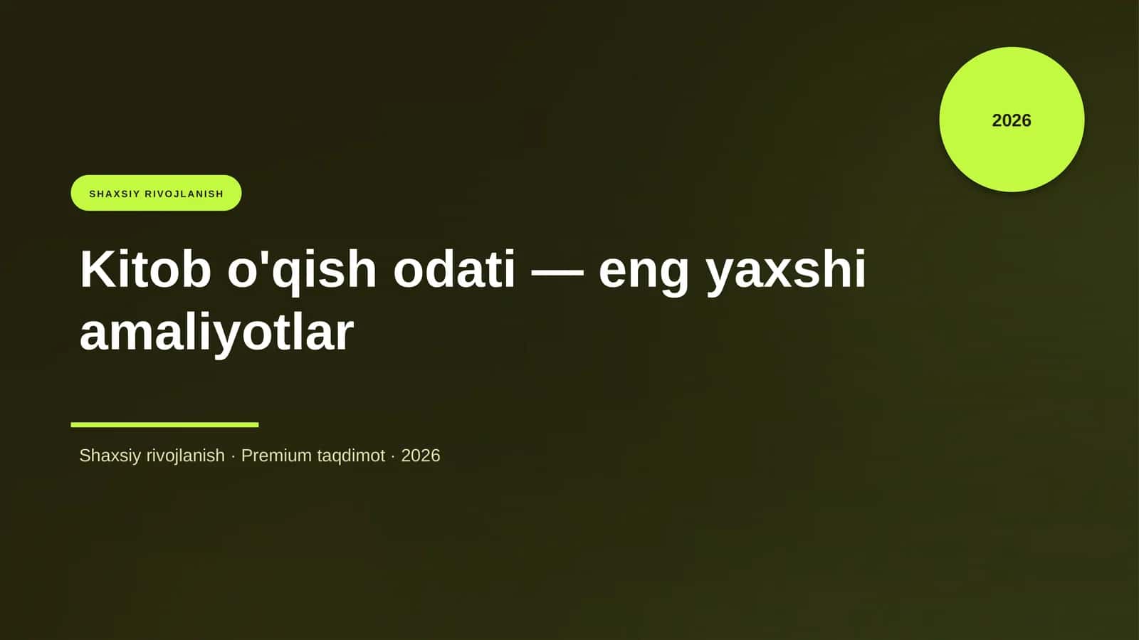 Shaxsiy Rivojlanish 1