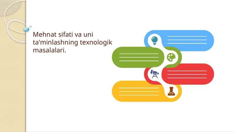 Mehnat sifati va uni ta'minlashning texnologik masalalari 1