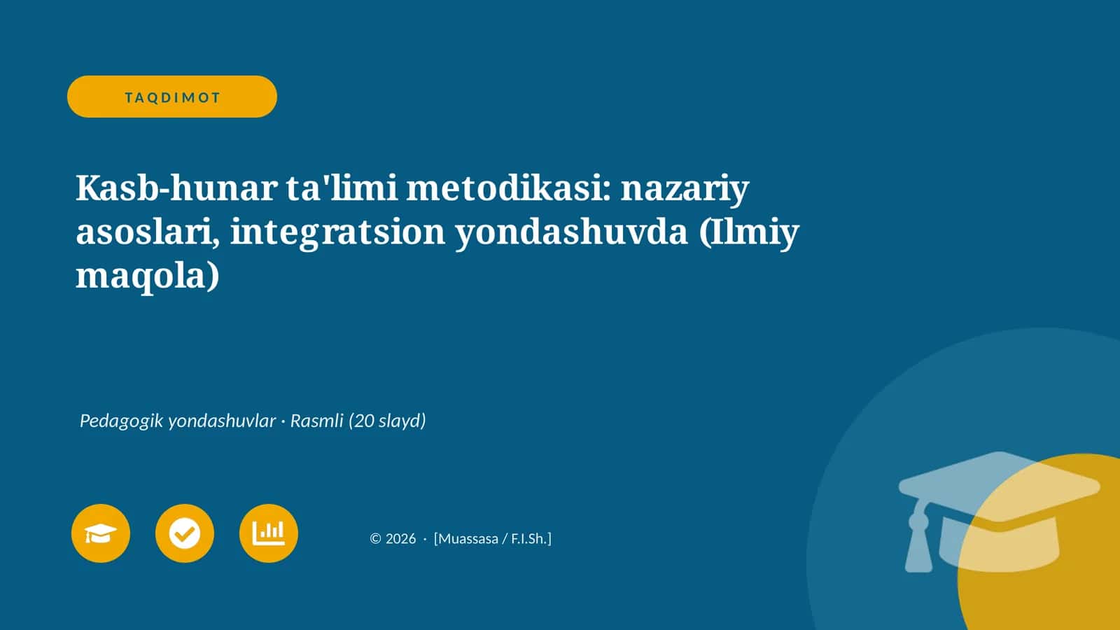 Kasb-hunar ta'limi metodikasi: nazariy asoslari, integratsion yondashuvda 1