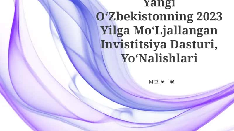 Yangi OʻZbekistonning 2023 Yilga MoʻLjallangan Invistitsiya Dasturi, YoʻNalishlari 1