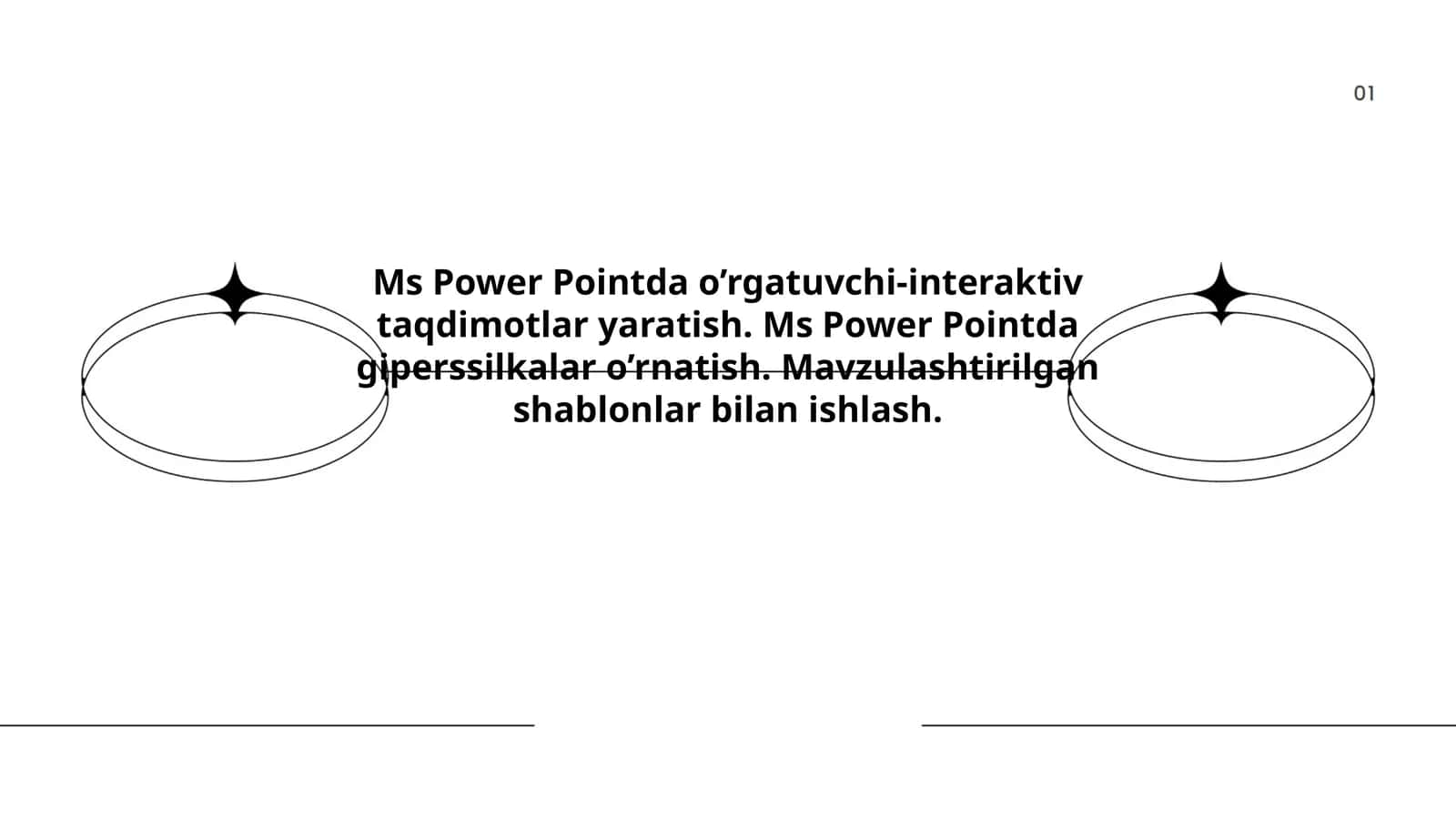 Ms Power Pointda o’rgatuvchi-interaktiv taqdimotlar yaratish 1