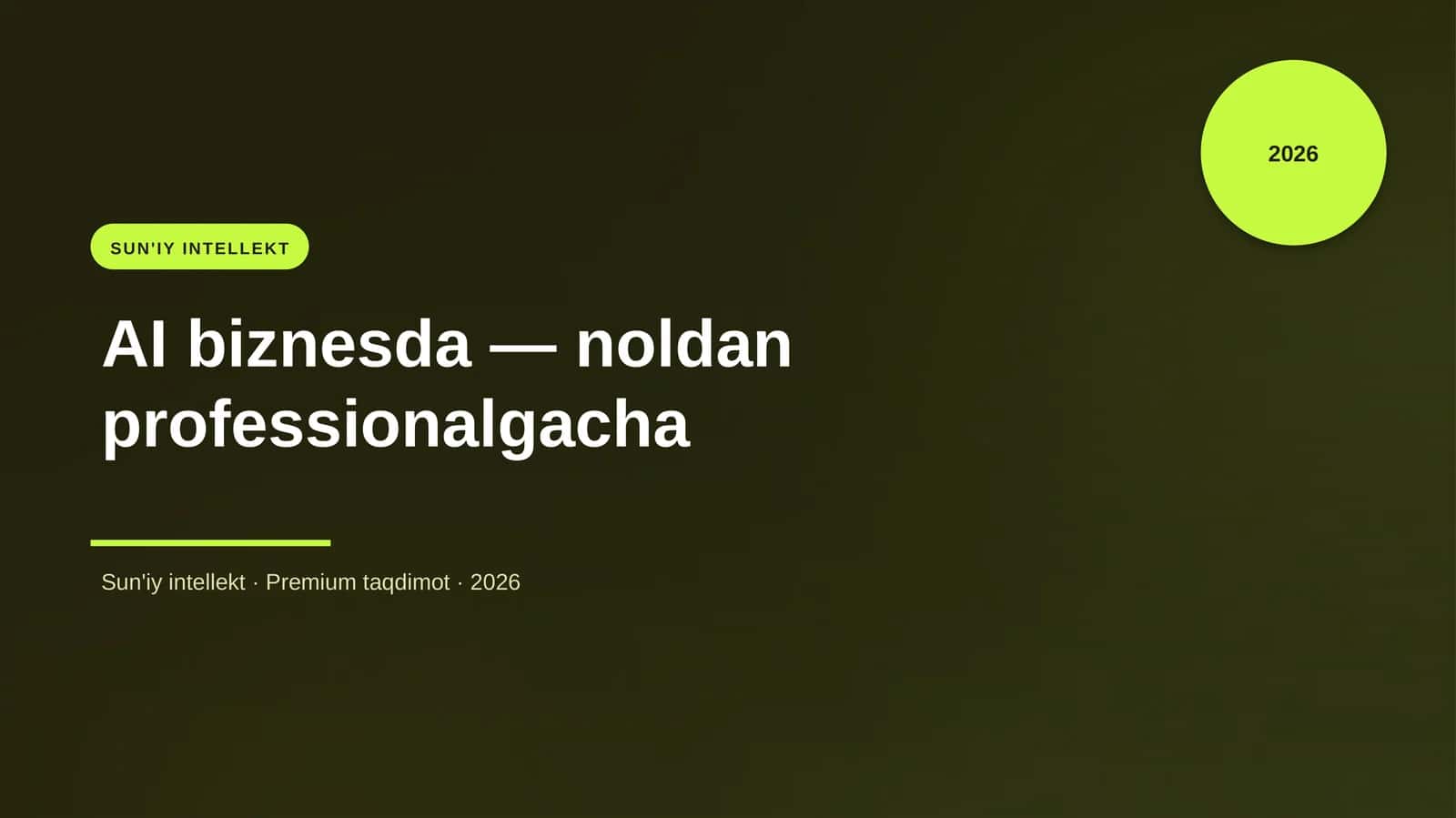 AI biznesda — noldan professionalgacha 1