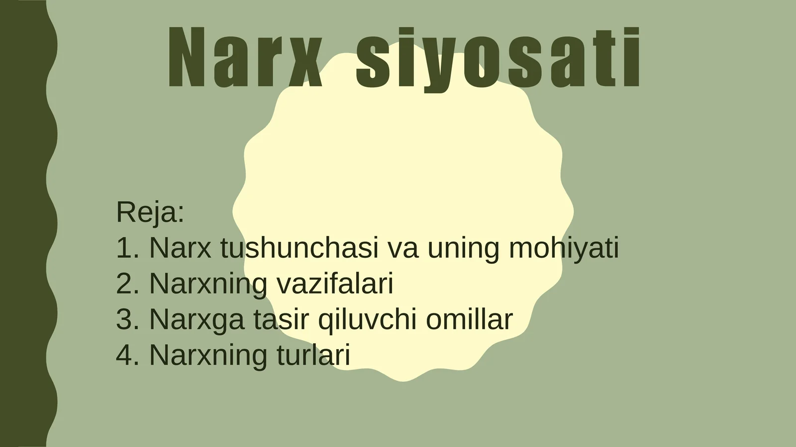 Narx siyosati 1