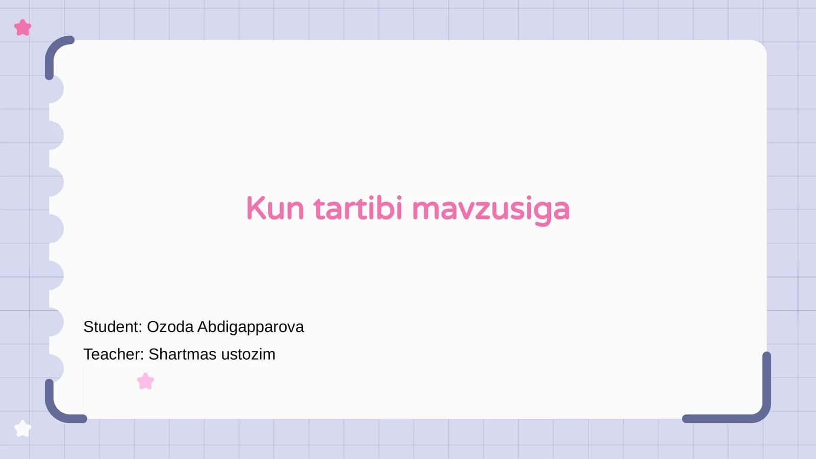 Kun tartibi mavzusiga 1