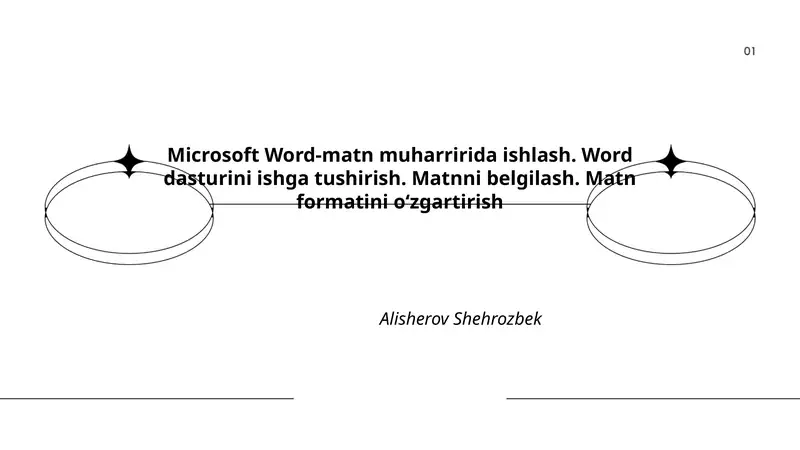 Microsoft Word-matn muharririda ishlash 1