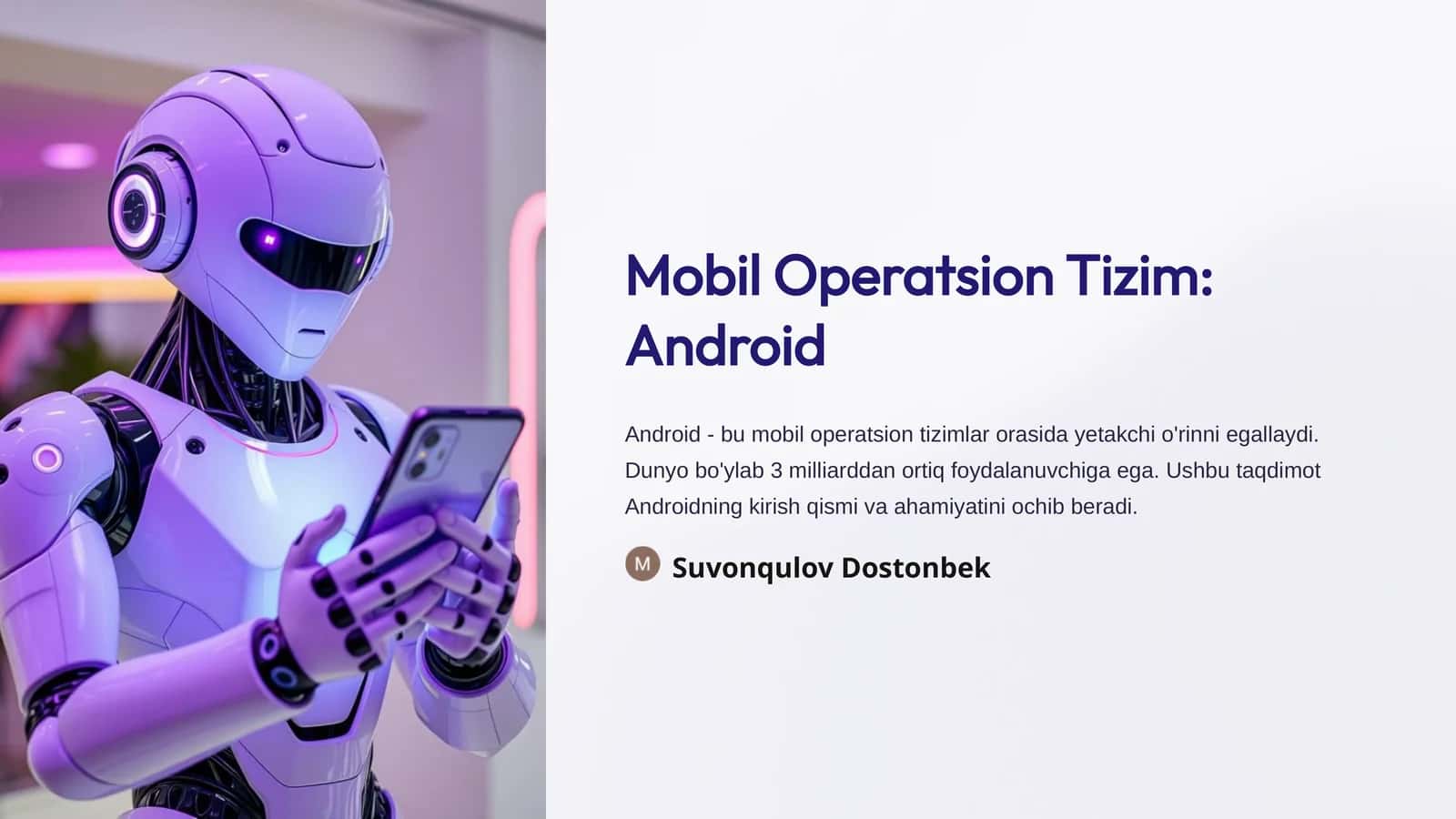 Androidning Tarixi va Evolyutsiyasi 1