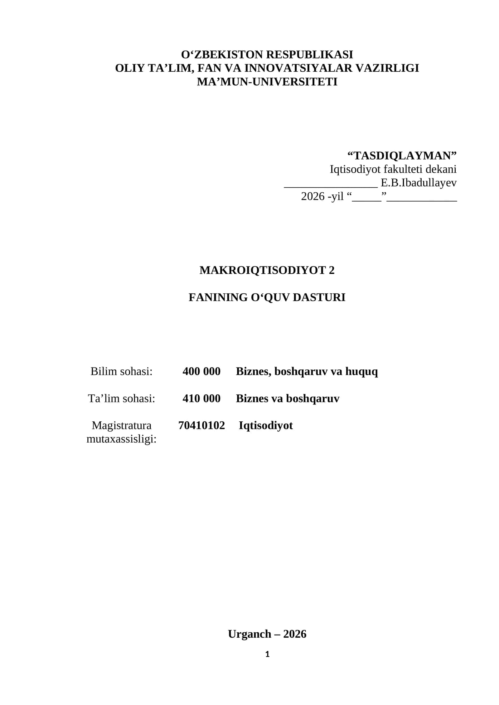 MAKRIO'IQTISODIYOT 2 1