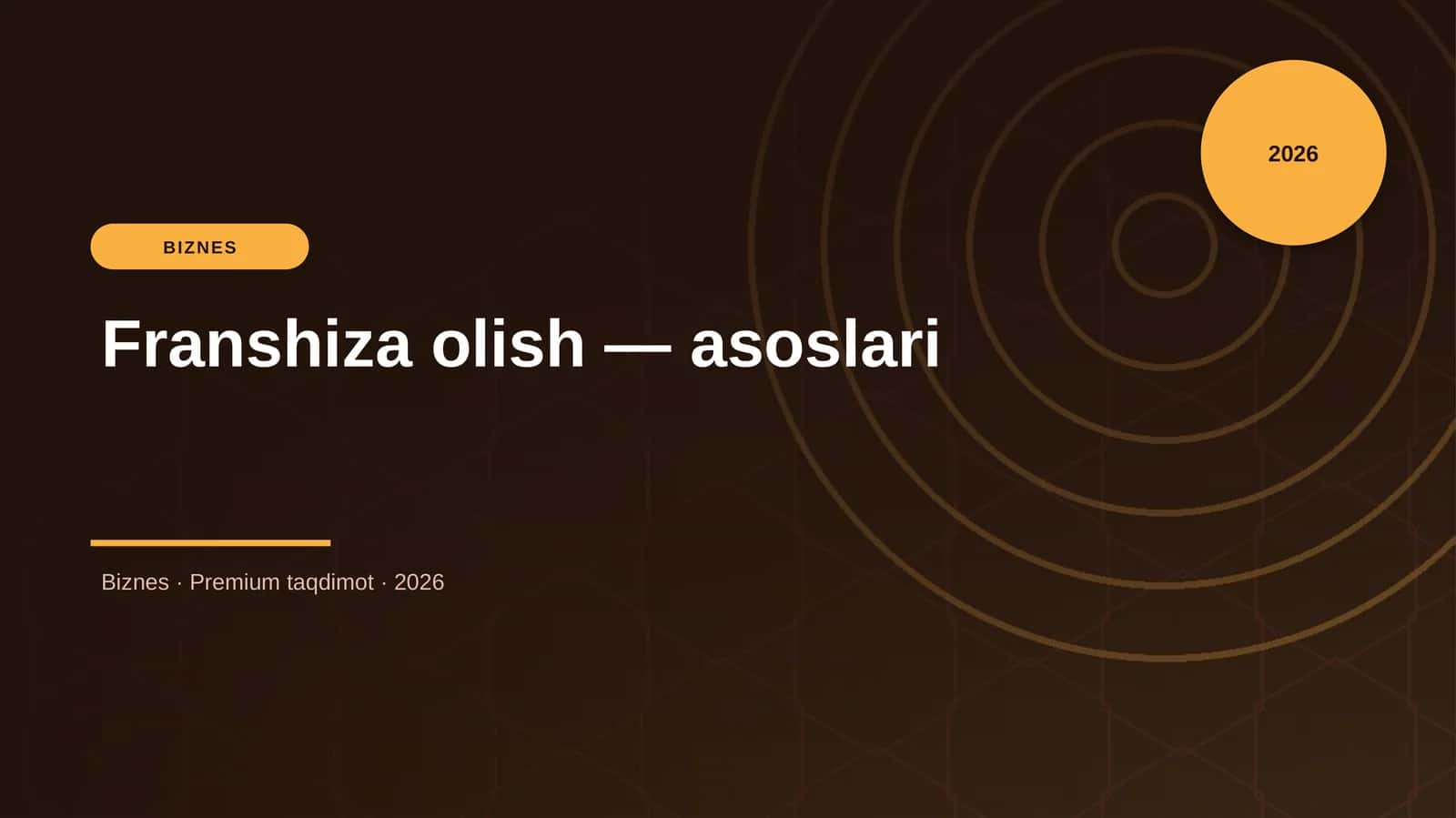 Franshiza olish — asoslari 1