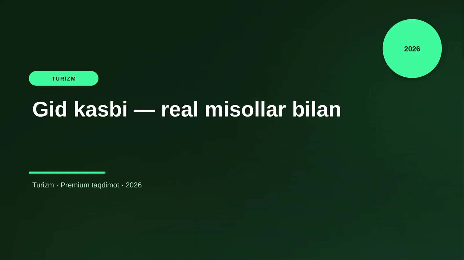 Gid kasbi — real misollar bilan 1