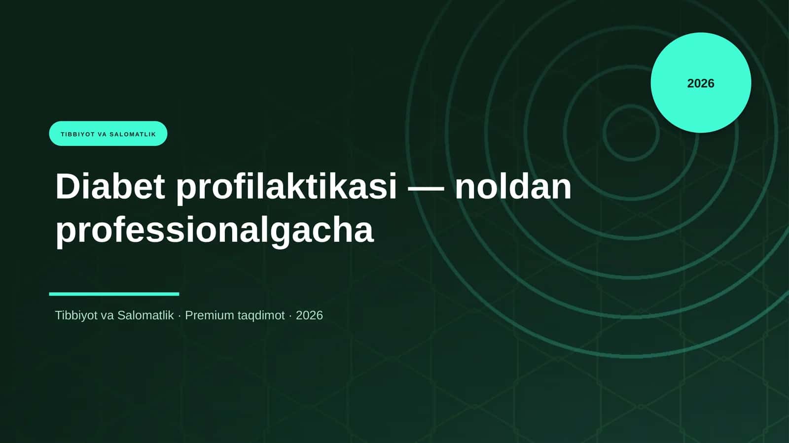 Diabet profilaktikasi — noldan professionalgacha 1