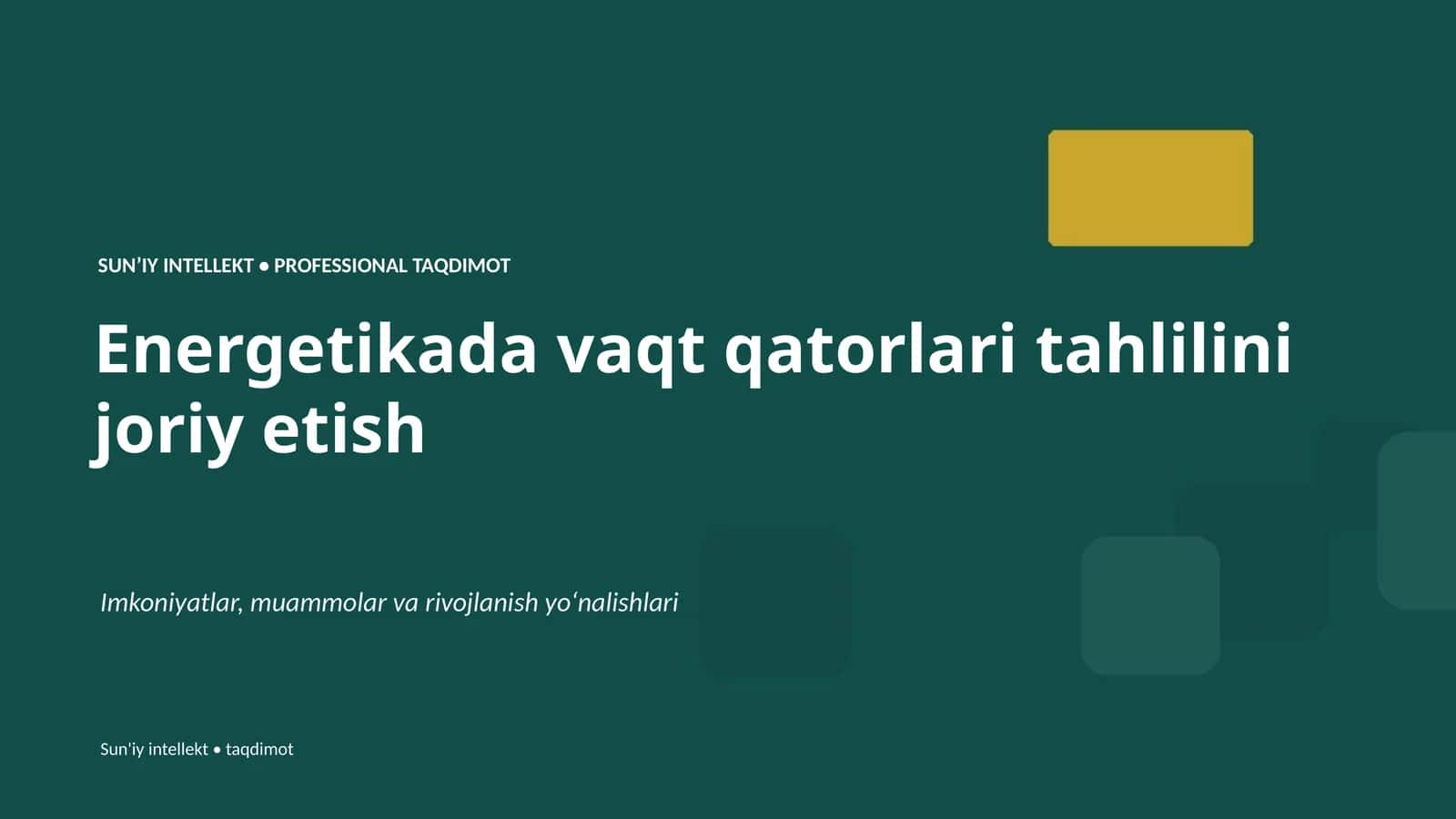 Sun'iy intellekt • Professional Taqdimot 1