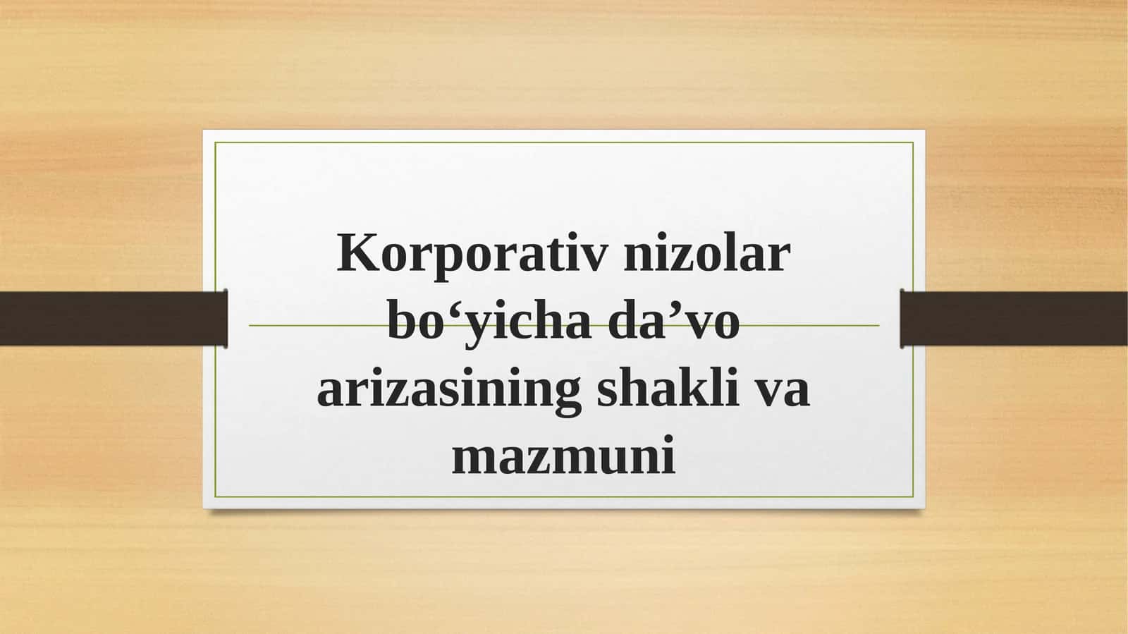 Korporativ nizolar bo‘yicha da’vo arizasi 1