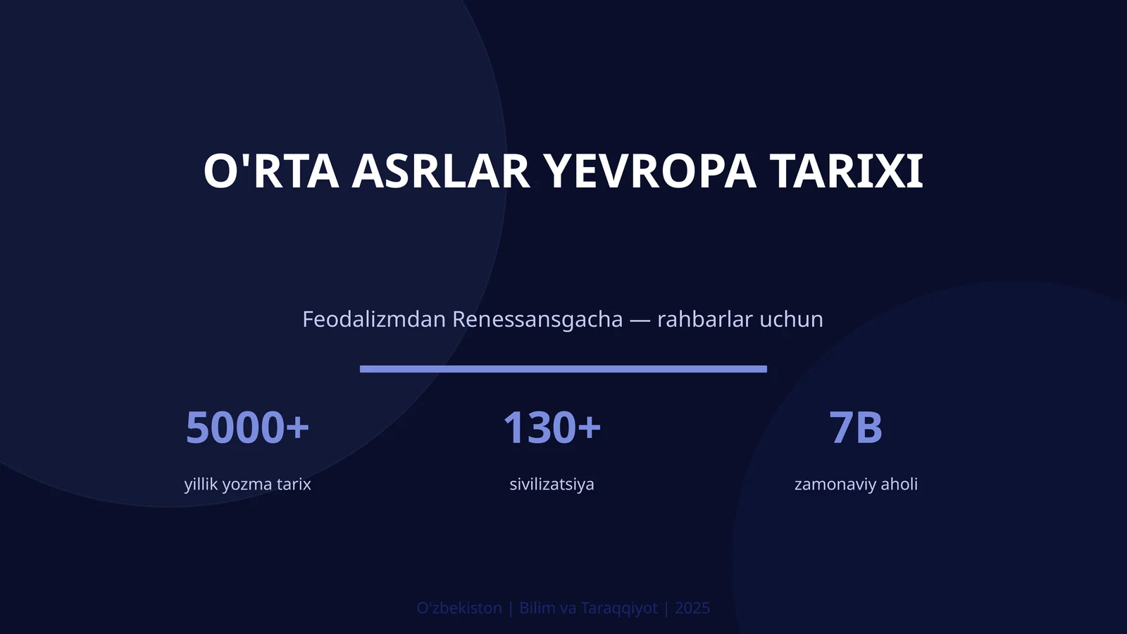 O'RTA ASRLAR YEVROPA TARIXI 1