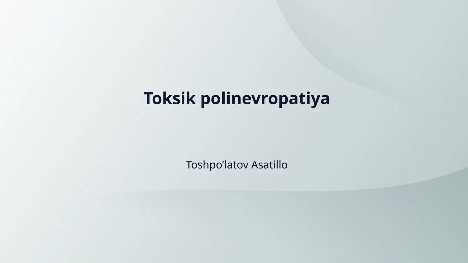 Toksik polinevropatiya 1