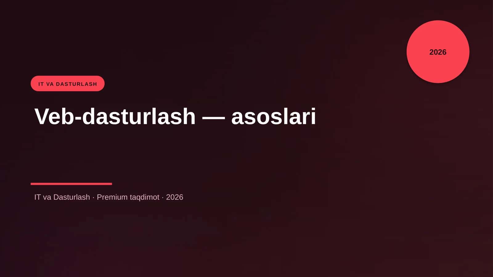 Veb-dasturlash — asoslari 1