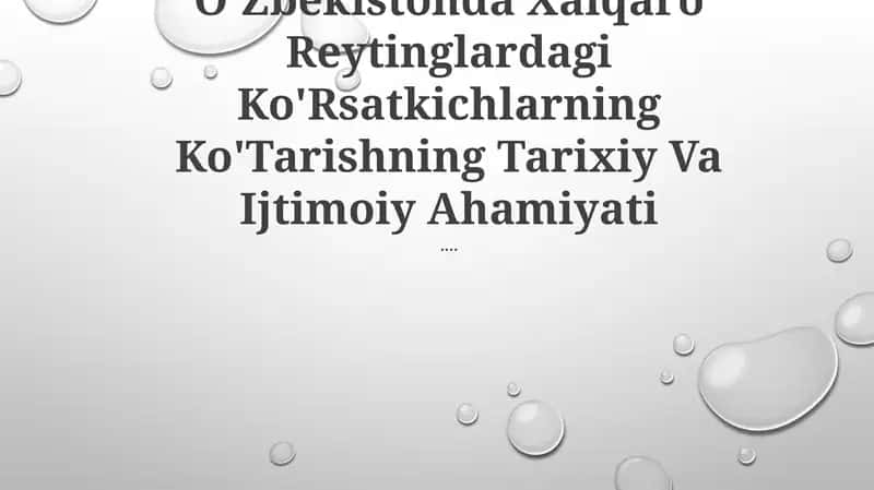 Xalqaro Reytinglardagi Ko'Rsatkichlarning Ko'Tarishning Tarixiy Va Ijtimoiy Ahamiyati 1
