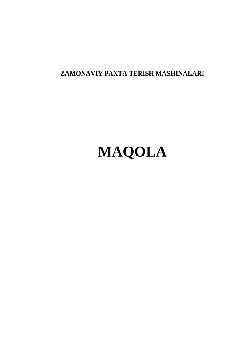 ZAMONAVIY PAXTA TERISH MASHINALARI 1