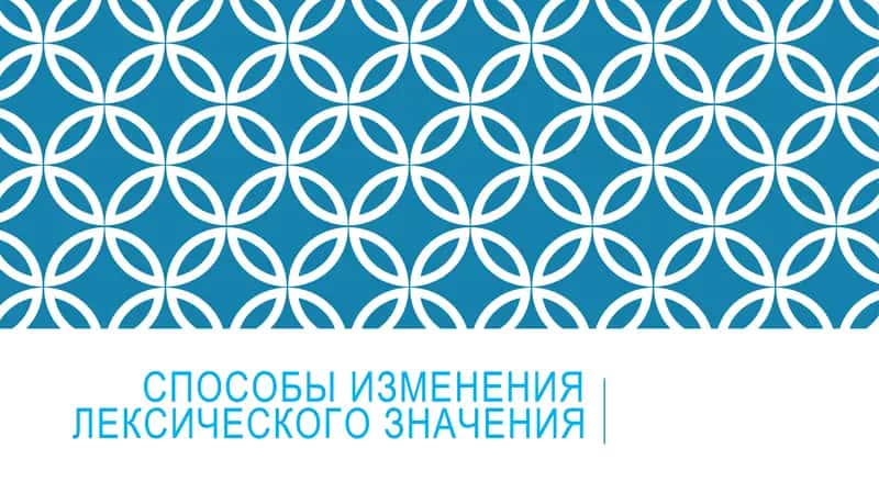Способы изменения лексического значения 1
