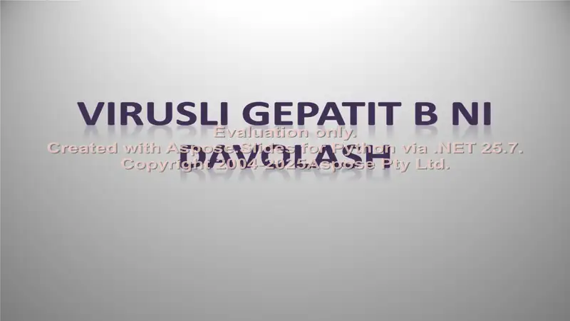 Virusli gepatit B ni davolash 1