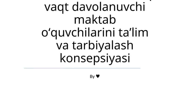 Shifoxonalarda uzoq vaqt davolanuvchi maktab oʻquvchilarini taʼlim va tarbiyalash konsepsiyasi 1